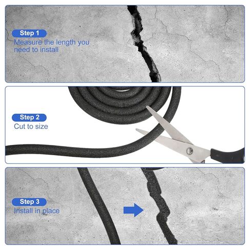 PATIKIL 3/16 Inch(5mm) Diameter x 1968.5 Feet Backer Rod for Gaps and Joints, Foam Rope Caulk Crack Joint Filler Roll Seal Weather Strip for Home Construction, Black in Saudi Arabia