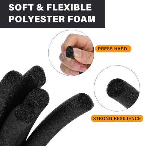 Shihanee Foam Backer Rod for Gaps Concrete Crack Filler Joints Essential Caulk Saver Bulk Foam Backing Rod Concrete Filler Rope for Weather Stripping Door Seal(Black,3/4 Inch X 200 Feet) in Saudi Arabia