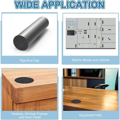 PATIKIL 35 mm/1-3/8 Plastic Hole Plugs, 15 Pack Flush Type Round Plug Snap in Hole Panel Tube Kitchen Cabinet Furniture Fencing Post Pipe Insert End Caps, Black in Saudi Arabia