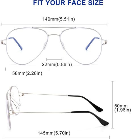 Bifocal Aviator Reading Glasses for Women Men Blue Light Blocking Readers Classic Double Bridge in Saudi Arabia