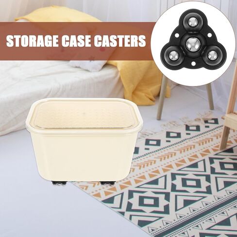 4 قطع من عجلات TIDTALEO ذاتية اللصق بمحمل كروي صغير لصناديق التخزين والأجهزة الصغيرة، بكرات بكرة لاصقة دوارة ناعمة، تصميم من الفولاذ الأسود بأربع كرات للتحرك المنزلي in Kuwait