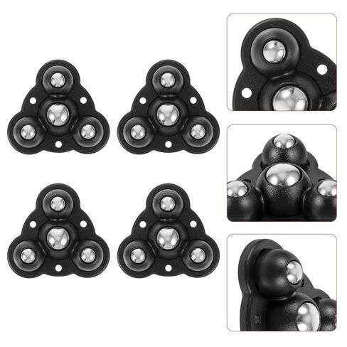 4 قطع من عجلات TIDTALEO ذاتية اللصق بمحمل كروي صغير لصناديق التخزين والأجهزة الصغيرة، بكرات بكرة لاصقة دوارة ناعمة، تصميم من الفولاذ الأسود بأربع كرات للتحرك المنزلي in Kuwait