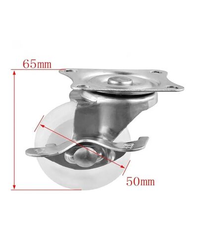 (عبوة من 5) عجلات عالمية مقاس 2 بوصة مع فرامل، قطر 5 سم، بكرات خزانة عرض مسطحة القاع من البولي بروبيلين باللون الأبيض in Kuwait