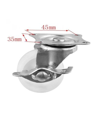 (عبوة من 5) عجلات عالمية مقاس 2 بوصة مع فرامل، قطر 5 سم، بكرات خزانة عرض مسطحة القاع من البولي بروبيلين باللون الأبيض in Kuwait