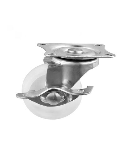 (عبوة من 5) عجلات عالمية مقاس 2 بوصة مع فرامل، قطر 5 سم، بكرات خزانة عرض مسطحة القاع من البولي بروبيلين باللون الأبيض in Kuwait