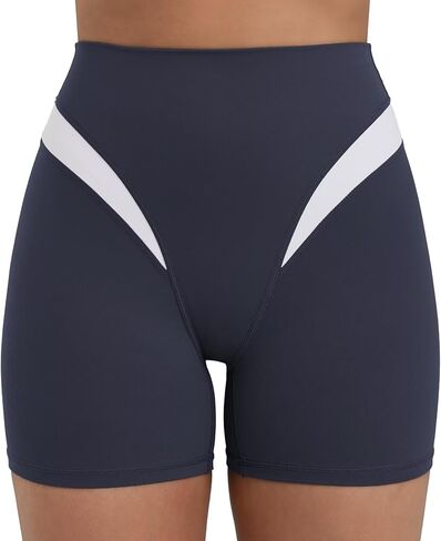 Sunzel Colorblock Biker Shorts Women High Waist Tummy Control – Buttery Soft Squat Proof No Front Seam Workout Spandex Shorts in Saudi Arabia