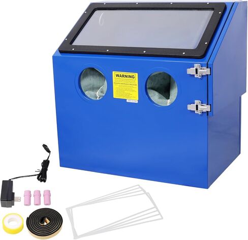 خزانة للسفع الرملي بسعة 110 لتر مع تصميم مريح، وبنية فولاذية ثقيلة، وقفازات مدمجة لمنع تسرب الرمال، ونظام إضاءة مضيء in Kuwait