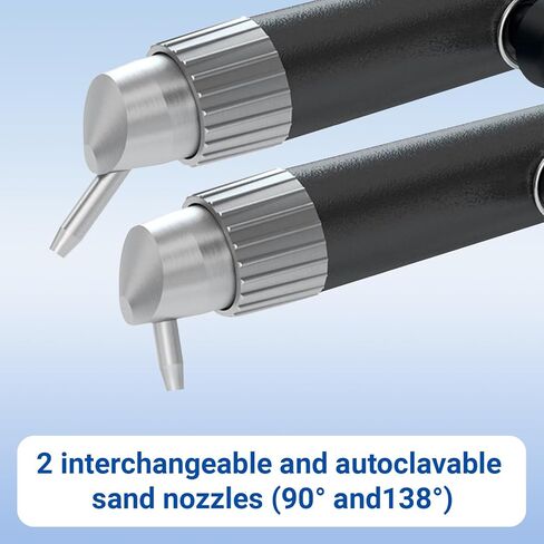 BA BIO.Art Dental Sandblaster, Interchangeable Sand Nozzles with 90° and 138°, Midwest Connector, Stainless-Steel Body, Sold by JMU in Saudi Arabia