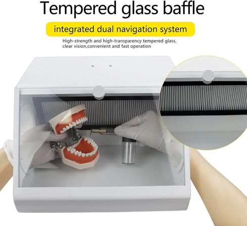 صندوق السفع الرملي الاحترافي - مجمع غبار مختبر الأسنان مع مرشحين، ضوء LED، نافذة عرض كبيرة، خزانة سفع رملي فعالة خالية من الغبار للمختبرات وورش العمل in Kuwait