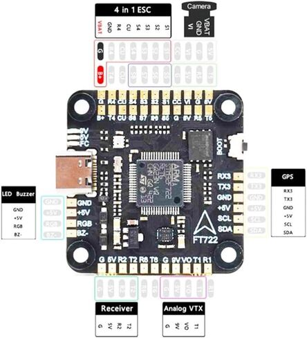 F722 المكدس F7 وحدة التحكم في الطيران BLHELI_S 80A 4in1 ESC 30.5X30.5mm 3-6S ل RC FPV 13 بوصة 15 بوصة حرة طائرات بدون طيار أجزاء in Kuwait