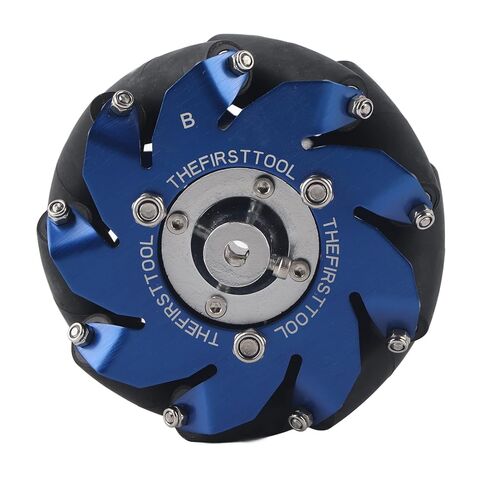 Mecanum Wheels 4 inch, Omnidirectional Robot Wheels, 45° Angled, High Load Capacity 30KG, TPU Rubber Rollers, Smooth Bearings for DIY Robots in Saudi Arabia