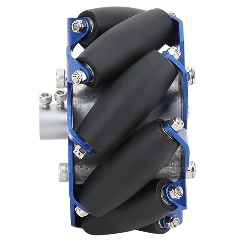 Mecanum Wheels 4 inch, Omnidirectional Robot Wheels, 45° Angled, High Load Capacity 30KG, TPU Rubber Rollers, Smooth Bearings for DIY Robots in Saudi Arabia