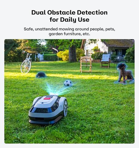 Raccoon 2 SE Robotic Lawnmower for 0.15 Acre, Wire Free Robot Mower with AI Obstacle Avoidance, APP-Free One-Button Operation, 1.18"-3.15" Adjustable Height, Low Noise, Ideal for Small Lawns in Saudi Arabia