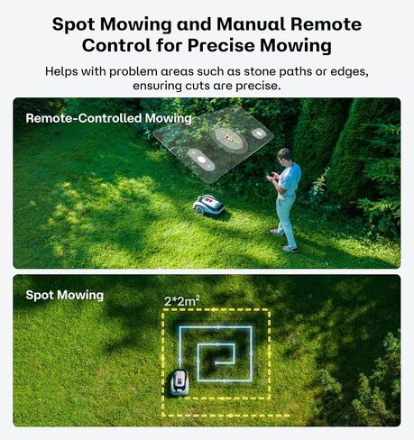 Raccoon 2 SE Robotic Lawnmower for 0.15 Acre, Wire Free Robot Mower with AI Obstacle Avoidance, APP-Free One-Button Operation, 1.18"-3.15" Adjustable Height, Low Noise, Ideal for Small Lawns in Saudi Arabia