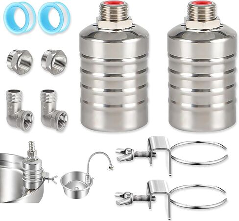 Float Valve，1/2 to 3/4'' 304 Stainless Steel Fully Automatic water shut off valve，Auto Water Level Control for Water Tanks, Fish Ponds, Livestock Troughs, Hydroponics, Pool in Saudi Arabia