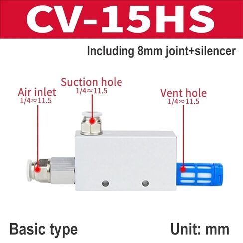 CV-10HS CV-15HS CV-20HS CV-25HS CV-30HS Vacuum Generator Outlet Female Thread Dia Negative Pressure 1Pcs(CV-15HS PC8) in Saudi Arabia