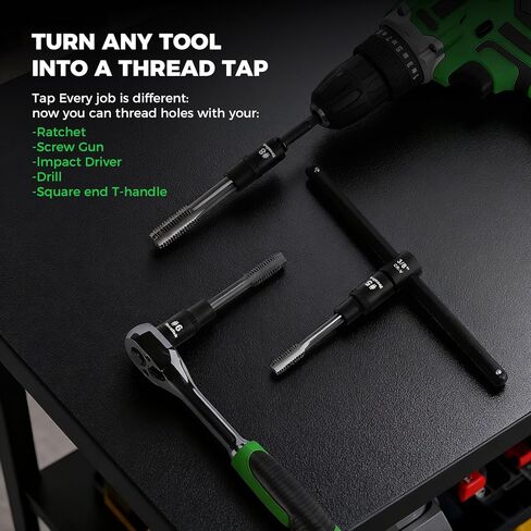 TecoTek 13PCS Magnetic Tap Socket Set, 1/4" & 3/8" Drive Square Drive Tap Handle Tool, Square Socket Set for Fractional MCTI Standard Tap Thru 1/2" & 1/8" NPT Taps in Saudi Arabia