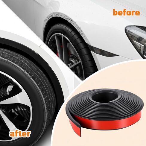 Pangda 20ft Car Wheel Arch Trim Lips Strip Fender Flare Protector Universal Rubber Wheel Eyebrow Trim Protector for Car Trucks SUV(2.2 Inch) in Saudi Arabia
