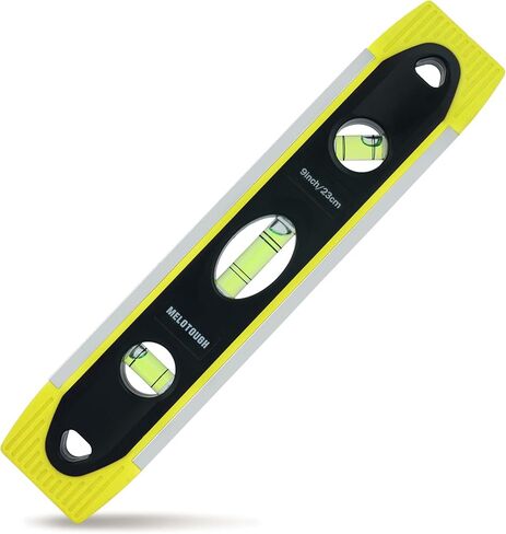 MELOTOUGH 9 Inch Torpedo Level Magnetic,Small Leveler Tool,Spirit Level with 45/90/180 Bubbles,V-Groove,Shock Resistant Leveler,Red in Saudi Arabia