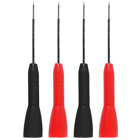 4 Pcs 2mm Stainless Steel Wire Piercing Needles 600V/10A Non-Destructive Test Probes for Fluke Multimeter Leads, Extra Thin Electrical Testing Probes in Saudi Arabia