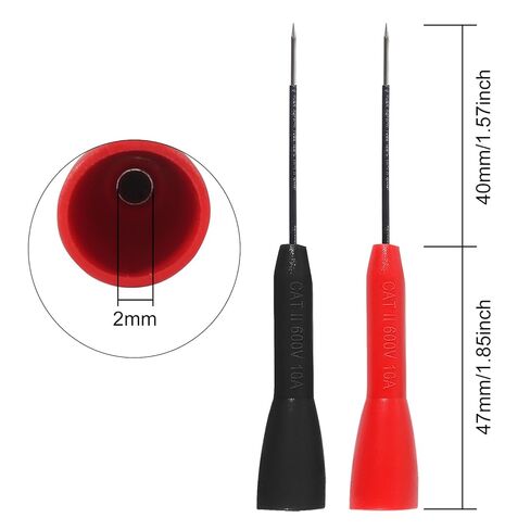 4 Pcs 2mm Stainless Steel Wire Piercing Needles 600V/10A Non-Destructive Test Probes for Fluke Multimeter Leads, Extra Thin Electrical Testing Probes in Saudi Arabia