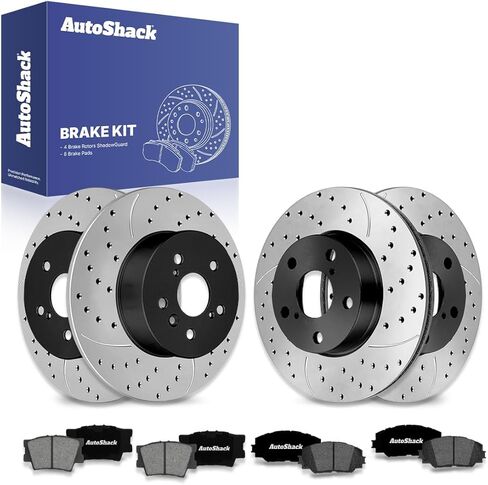 AutoShack Brake Rotors with Brake Pads Front and Rear Brake Rotor & Pad Replacement Kit for 2006-2018 Toyota RAV4 2010-2012 Lexus HS250h 2.4L 2.5L 4WD AWD FWD SCD121241445 in Kuwait