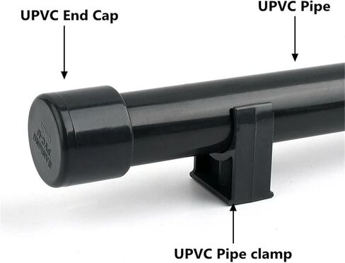 1Pc I.D 20~63mm Dark Grey Direct 90 Degree Elbow Aquarium Garden Irrigation Tee Water Tube Joint Fittings Pipe End Cap(Straight,63mm) in Saudi Arabia