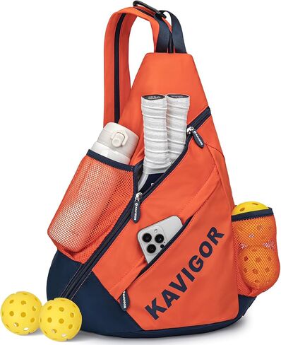 حقيبة KAVIGOR 2025 Pickleball Sling، حقيبة ظهر قابلة للتحويل خفيفة للغاية مع نسيج ناعم على البشرة وجيب رطب/جاف، تناسب 4 مجاذيف + معدات in Saudi Arabia
