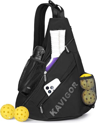 KAVIGOR 2025 Pickleball Sling Bag, Convertible Ultra-Light Backpack with Skin-Soft Fabric & Wet/Dry Pocket, Fits 4 Paddles + Gear in Saudi Arabia