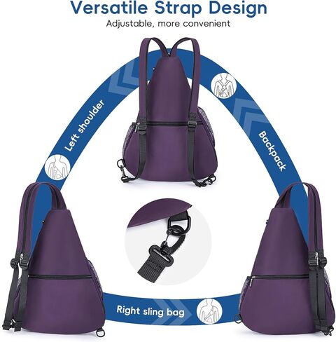 KAVIGOR 2025 Pickleball Sling Bag, Convertible Ultra-Light Backpack with Skin-Soft Fabric & Wet/Dry Pocket, Fits 4 Paddles + Gear in Saudi Arabia
