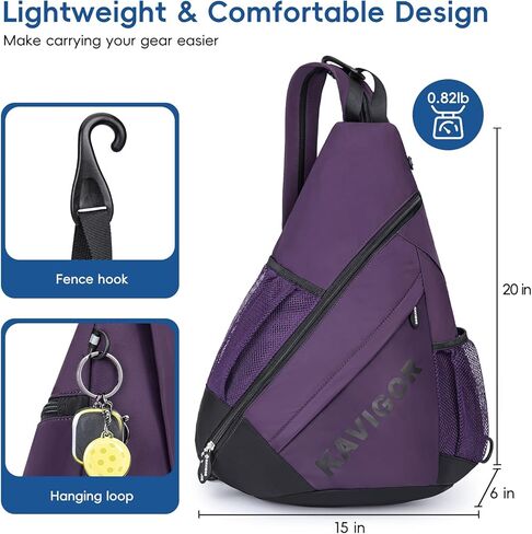 KAVIGOR 2025 Pickleball Sling Bag, Convertible Ultra-Light Backpack with Skin-Soft Fabric & Wet/Dry Pocket, Fits 4 Paddles + Gear in Saudi Arabia