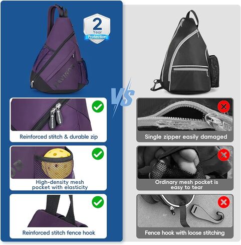 KAVIGOR 2025 Pickleball Sling Bag, Convertible Ultra-Light Backpack with Skin-Soft Fabric & Wet/Dry Pocket, Fits 4 Paddles + Gear in Saudi Arabia
