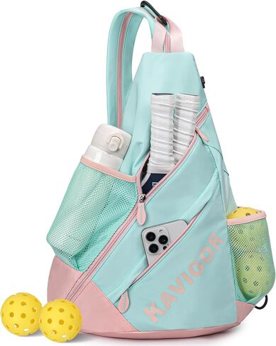 KAVIGOR 2025 Pickleball Sling Bag, Convertible Ultra-Light Backpack with Skin-Soft Fabric & Wet/Dry Pocket, Fits 4 Paddles + Gear in Saudi Arabia