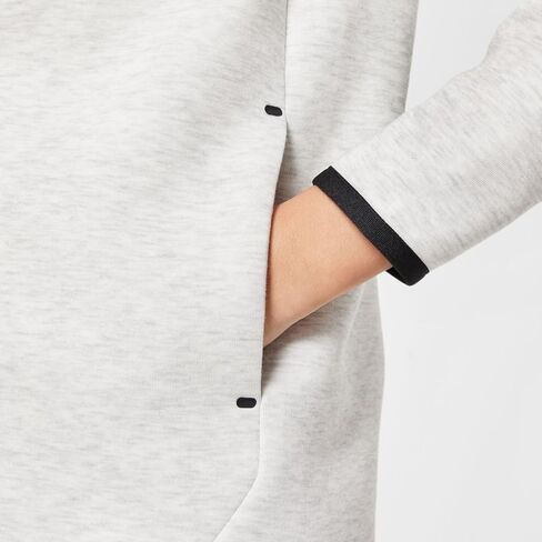 هودي بسحاب كامل للفتيات من Nike Sportswear Tech Fleece (HV8695-013، رمادي فاتح/هيذر/أسود/أسود) مقاس متوسط in Saudi Arabia