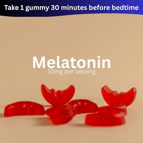 Vemax Sleep Gummies Adult Melatonin 10mg, L-Theanine, Magnesium, Lavender, Lemon Balm and Ashwagandha, Drug Free Nighttime Rest Support, 60 Strawberry Flavored Sleep Aids for Adults, Zero Sugar in Saudi Arabia