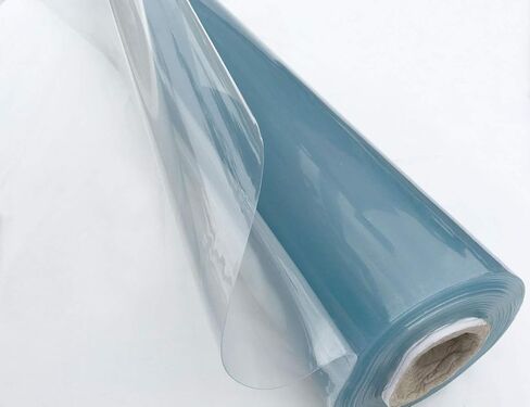 Antistatic PVC Strip Door Blind Curtain Clean Room Portiere Transparent Grid Pattern Plastic Sheet 54×80 inch 0.3mm Thick (Grid 80inch) in Kuwait