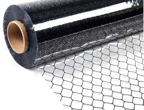 Antistatic PVC Strip Door Blind Curtain Clean Room Portiere Transparent Grid Pattern Plastic Sheet 54×80 inch 0.3mm Thick (Grid 80inch) in Saudi Arabia