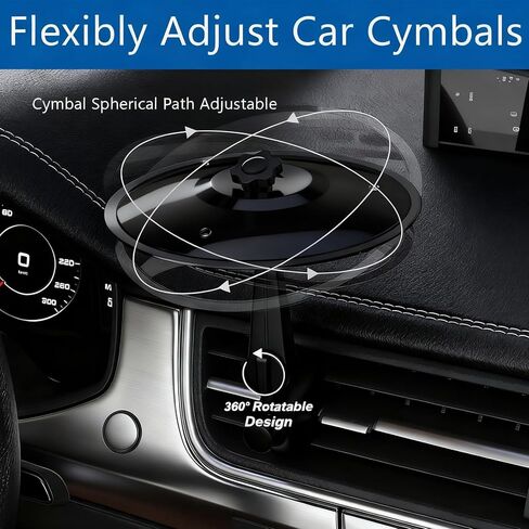 Car Cymbal Air Vent, Mini Car Crash Cymbals, Drum Cymbal For Music Lovers for Enhance Driving Pleasure, for Most Vehicles, 360° Rotation (Black) in Saudi Arabia