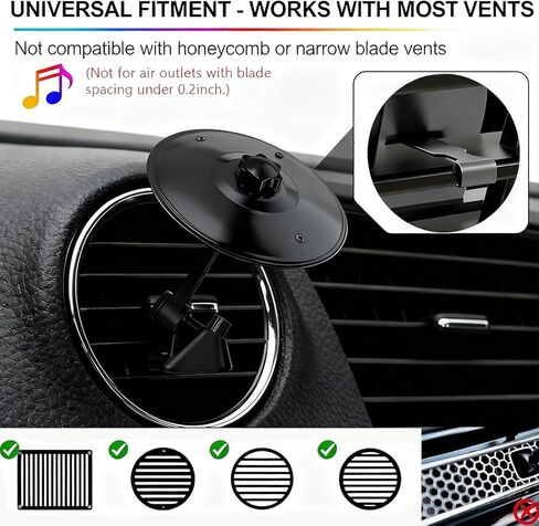Car Cymbal Air Vent, Mini Car Crash Cymbals, Drum Cymbal For Music Lovers for Enhance Driving Pleasure, for Most Vehicles, 360° Rotation (Black) in Saudi Arabia