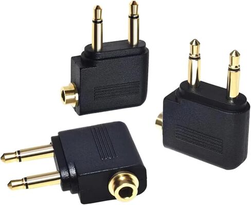 5PCS 3.5mm to 2x3.5 mm Gold Plated Airplane Airline Headphone Mono Audio Converter 3.5mm Travel Jack Plug Splitter Adapter(20PCS) in Kuwait