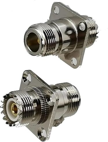 1pcs Connector Adapter UHF SO239 Female Jack to N Female Jack 4 Holes Flange RF Coaxial Converter 50ohm Wire Terminal in Kuwait