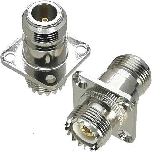 1pcs Connector Adapter UHF SO239 Female Jack to N Female Jack 4 Holes Flange RF Coaxial Converter 50ohm Wire Terminal in Kuwait