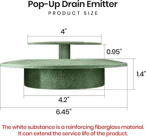 Calvana (2 Pack) Pop-Up Drain Emitter, Cap Replacement for 420C Pop-Up Drainage Emitter, Fits 3" & 4" Sewer/Drain Pipes Compatible with Catch Basins, Channel Drains and Drainage Systems, Green in Kuwait