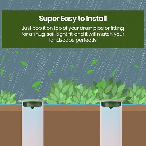 Calvana (2 Pack) Pop-Up Drain Emitter, Cap Replacement for 420C Pop-Up Drainage Emitter, Fits 3" & 4" Sewer/Drain Pipes Compatible with Catch Basins, Channel Drains and Drainage Systems, Green in Kuwait