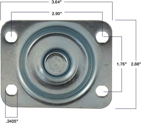 TPR Rubber Caster Wheel with Swiveling Top Plate w/Brake - 5-Inch - 350 lb. Load Capacity - Non-Marking for Hospitals, Food Service, & Other Institutional Applications in Kuwait