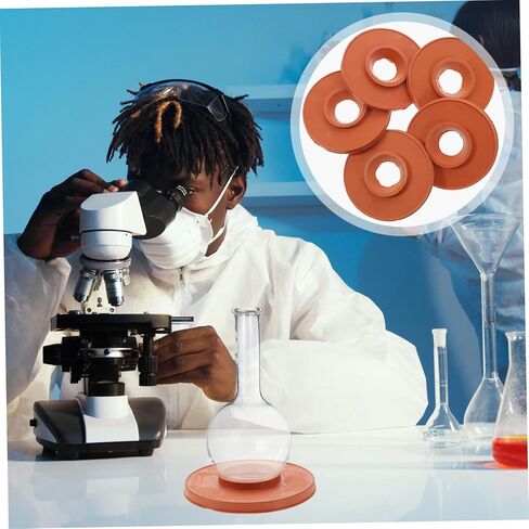 LIFKOME 5pcs Filter Funnel Adapter Pads Professional Rubber Filter Mat for Chemistry Lab Smooth Surface Tapered Collar Design Random Color in Saudi Arabia