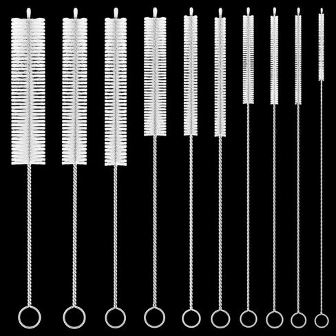8 Inch Extra Long Straw Cleaner Brush Set, 10 Pack Reusable Straw Cleaning Brushes for Tumbler, Metal Straws，Bottle Drinking Straws，Computer Keyboard, Desktop Cleaning in Saudi Arabia