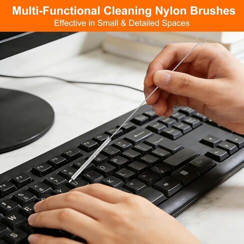 8 Inch Extra Long Straw Cleaner Brush Set, 10 Pack Reusable Straw Cleaning Brushes for Tumbler, Metal Straws，Bottle Drinking Straws，Computer Keyboard, Desktop Cleaning in Saudi Arabia
