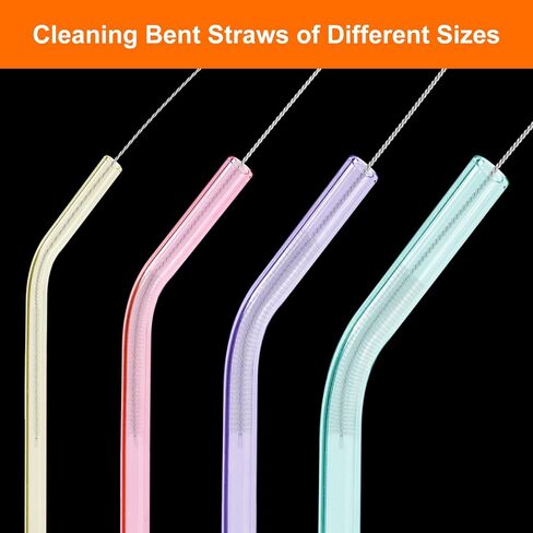 8 Inch Extra Long Straw Cleaner Brush Set, 10 Pack Reusable Straw Cleaning Brushes for Tumbler, Metal Straws，Bottle Drinking Straws，Computer Keyboard, Desktop Cleaning in Saudi Arabia