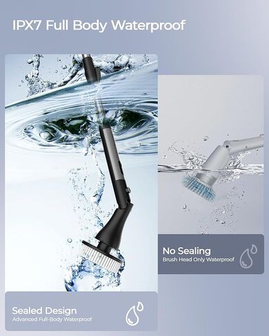 MayKing Electric Spin Scrubber with 9 Brush Heads, 3-Angle & 4-Length Adjustable Cordless Power Scrubber, 3-Speed & Battery LED Display, Electric Scrubber for Cleaning Bathroom Bathtub Floor Tiles in Saudi Arabia